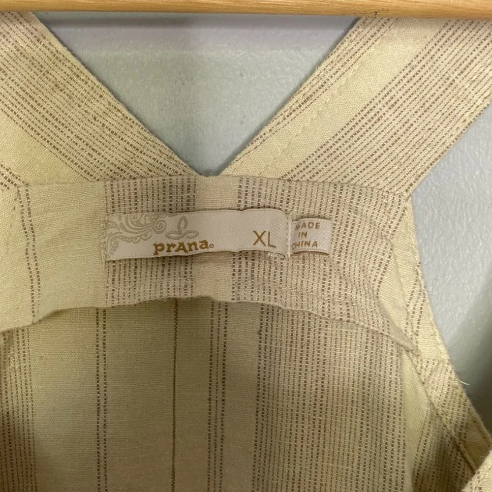 PrAna Dress Grace Trail Dress Hemp Blend Stone Stripe Size XL - Picture 5 of 10